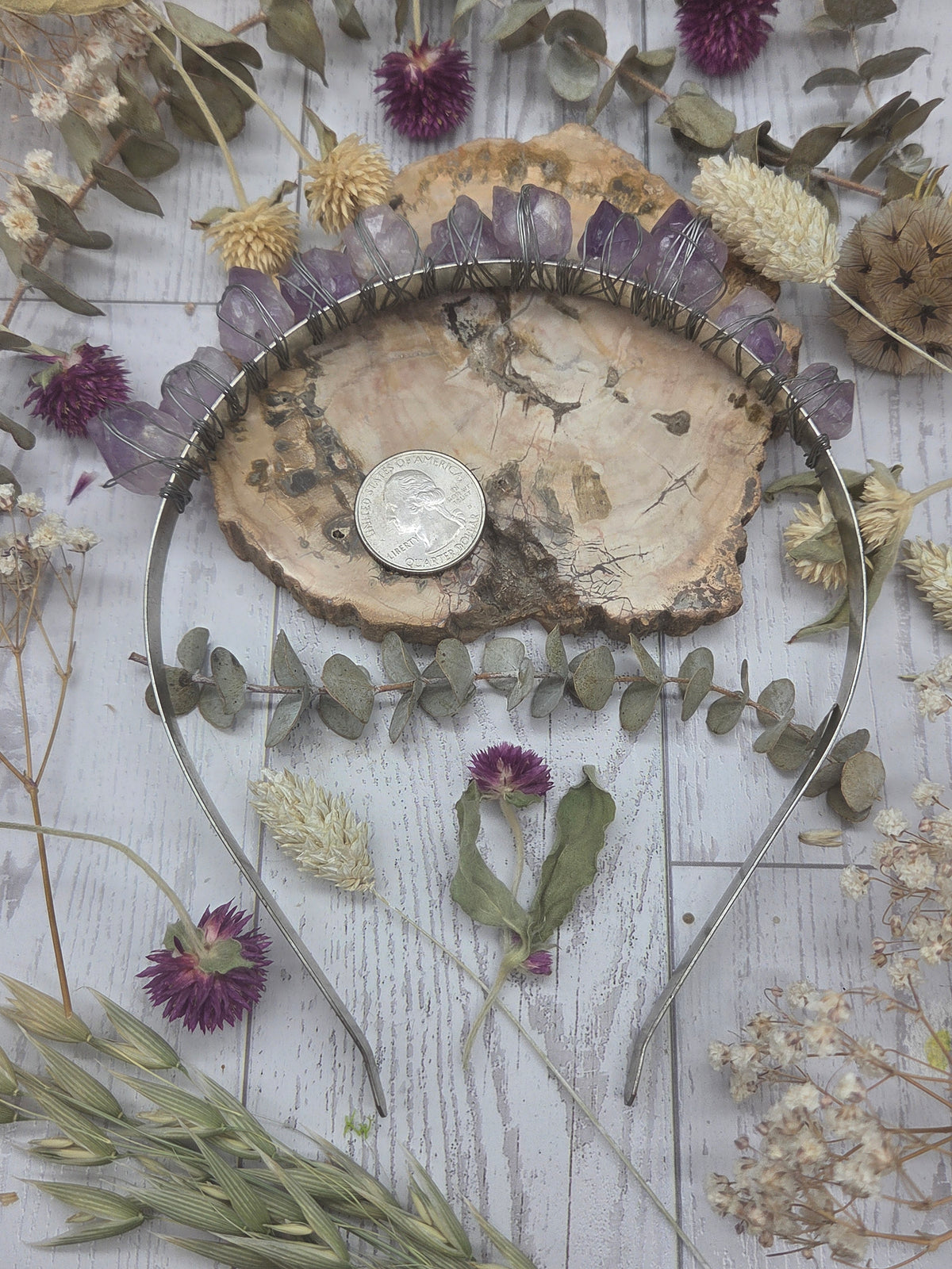 Popcorn Amethyst Crown/Headband