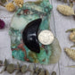 Rainbow Obsidian Moon Carving