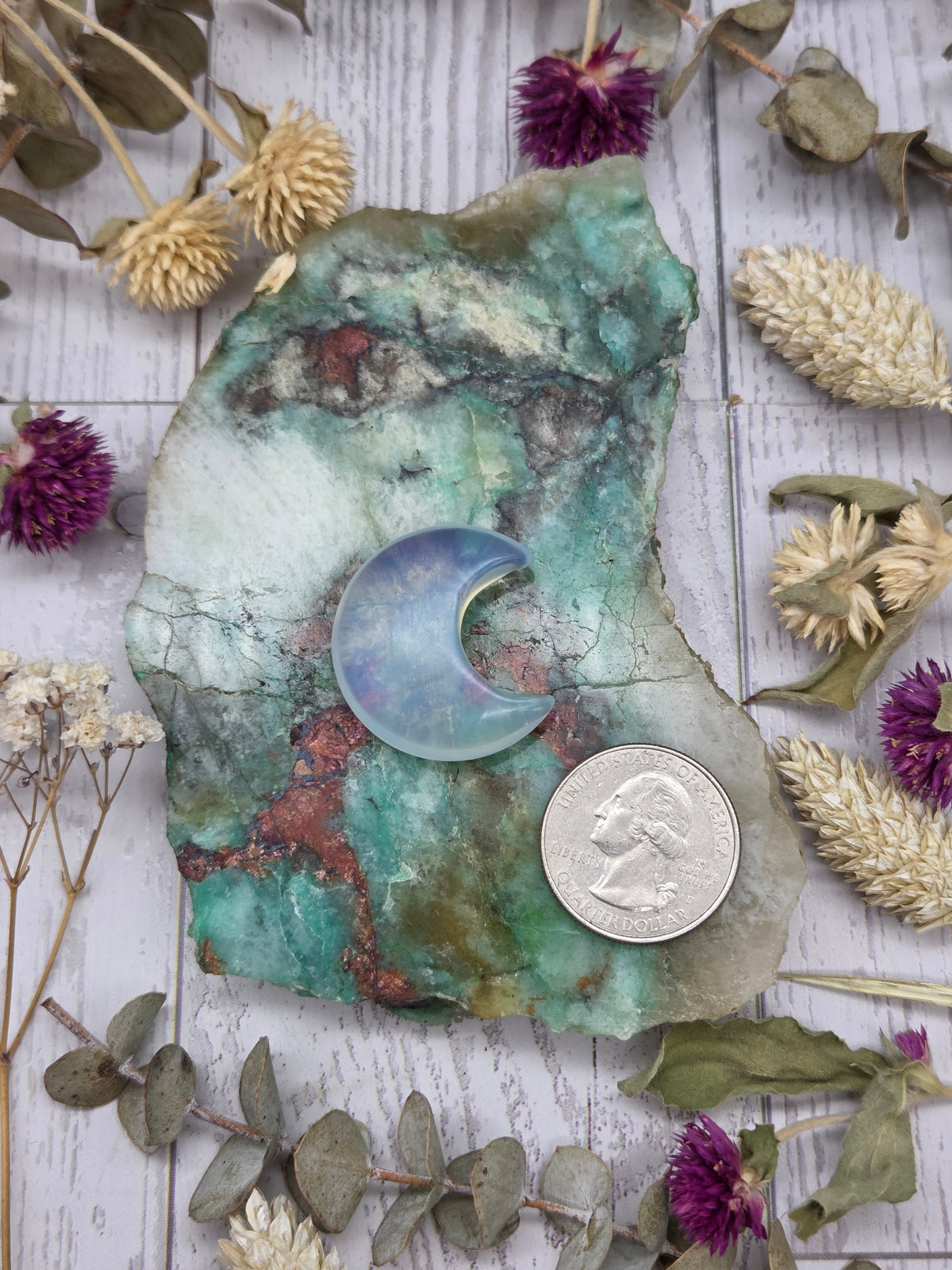 Opalite Moon Carving