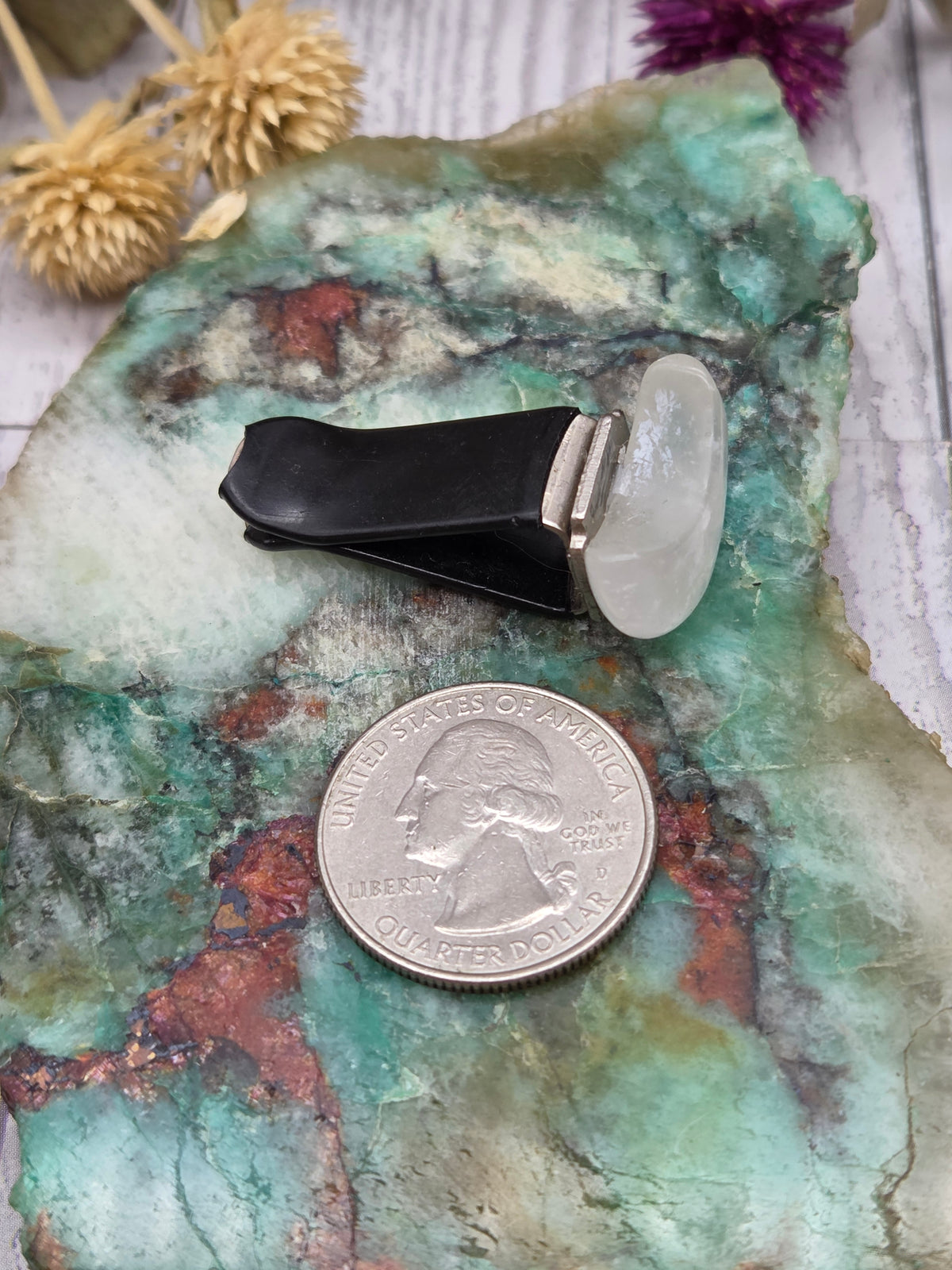 Rainbow Moonstone Car Vent Clip
