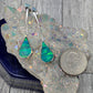 Green Opal Tear Drop Post Dangle Earrings - alternate view
