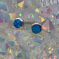 Dainty Blue Opal Post Earrings