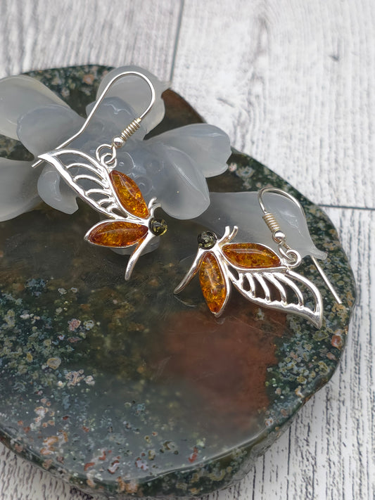 Amber Butterfly Earrings