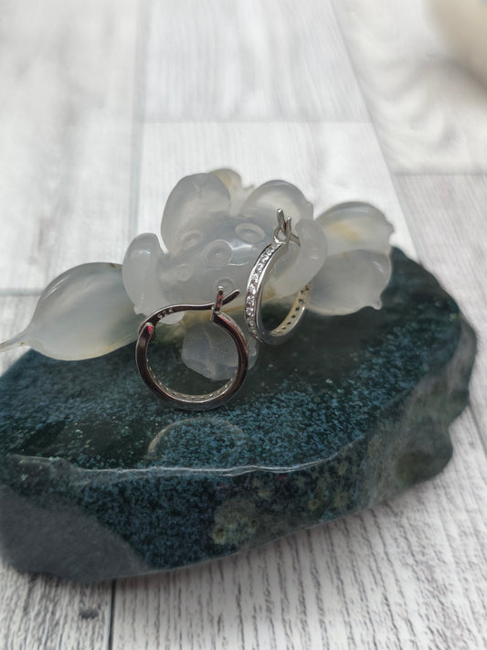 Cubic Zirconia Hoop Earrings