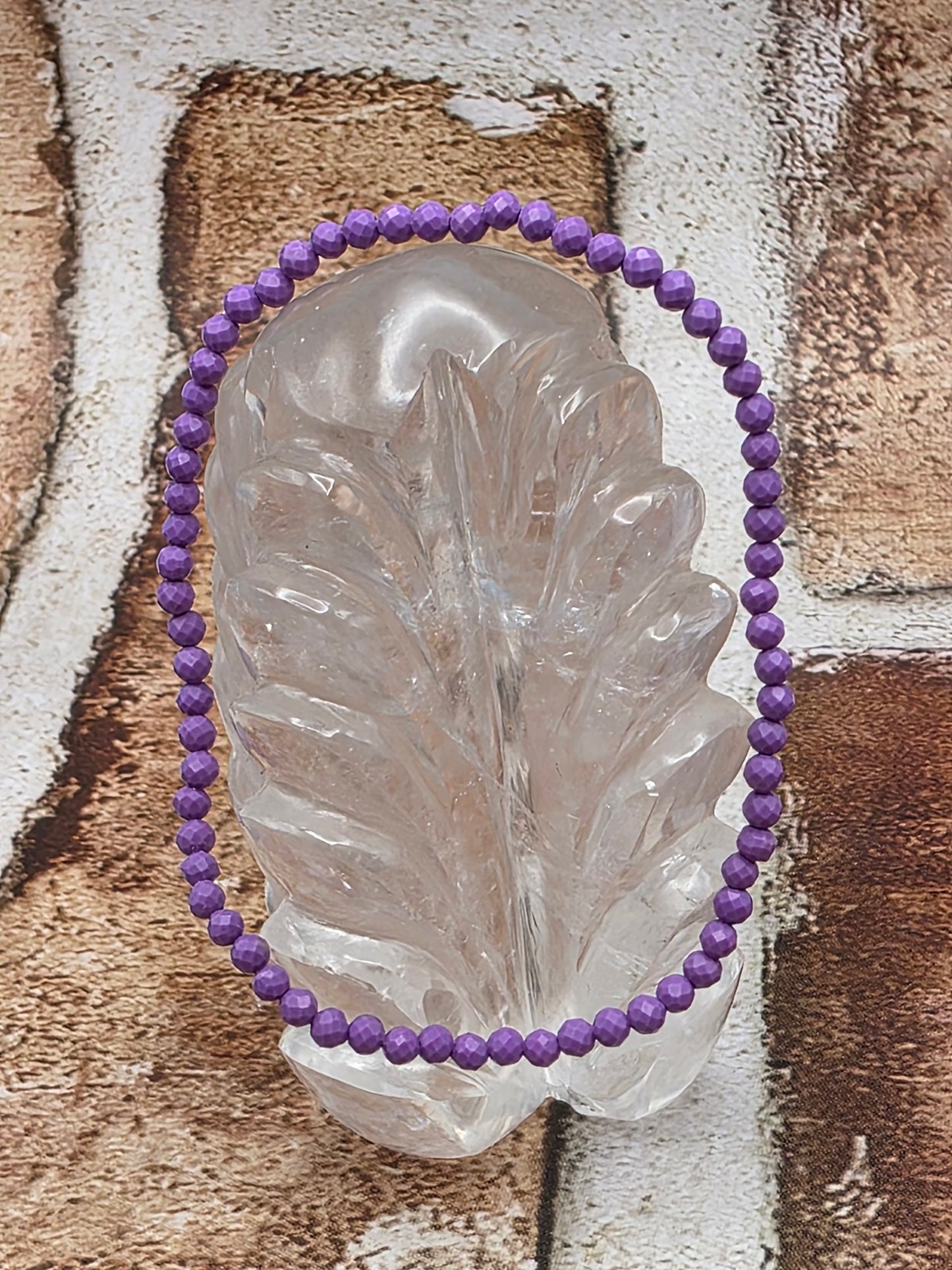 Faceted Lepidolite Stretchy Bracelet
