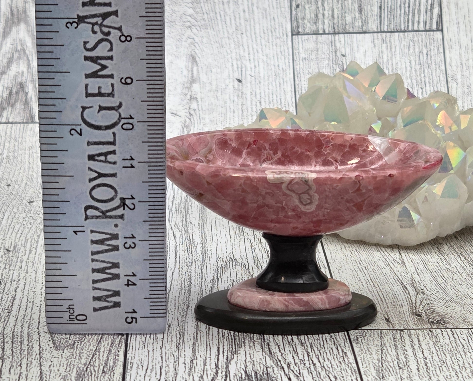 Rhodochrosite Trinket Dish - detail shot
