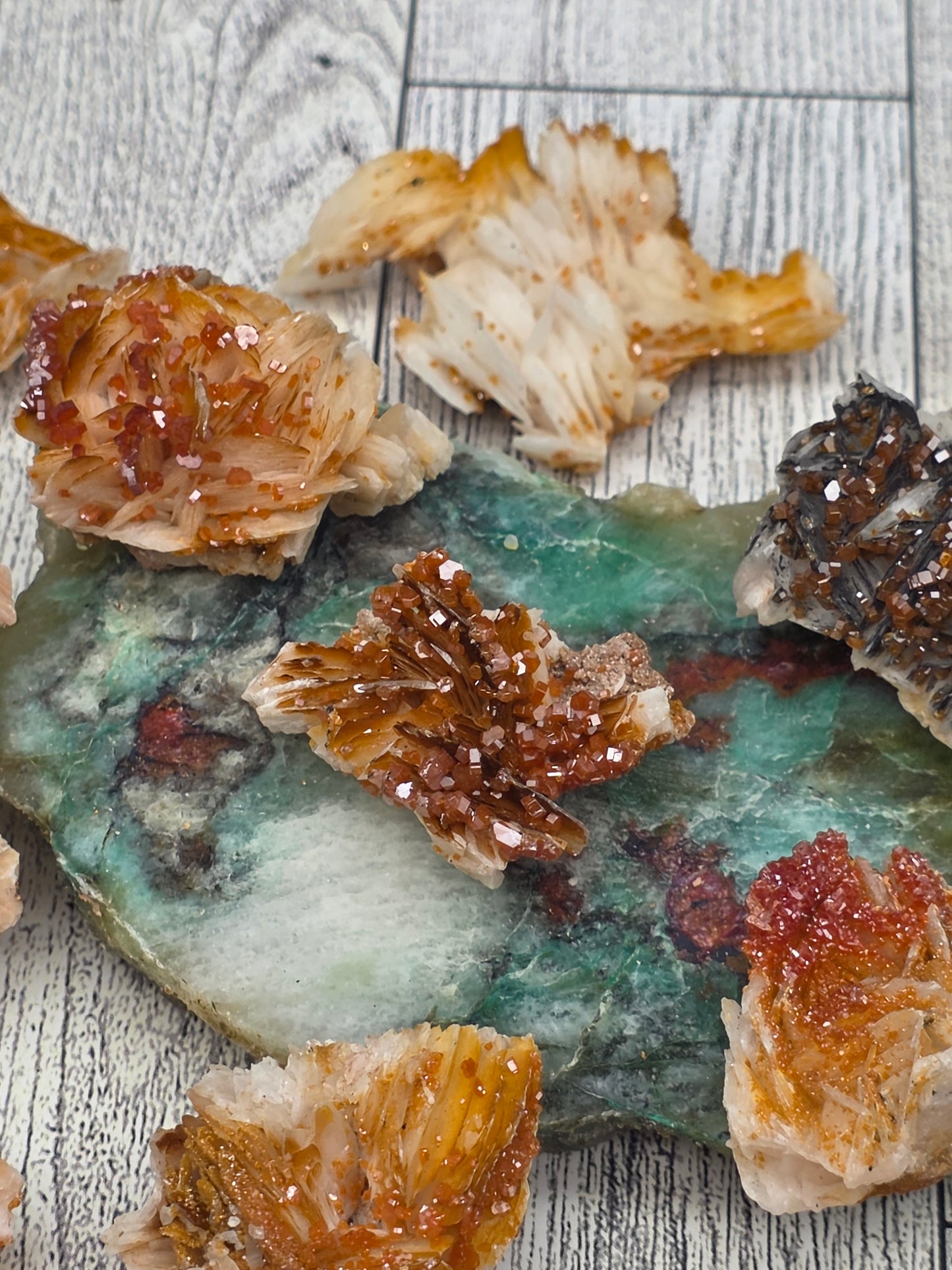 Vanadinite on Barite Specimen