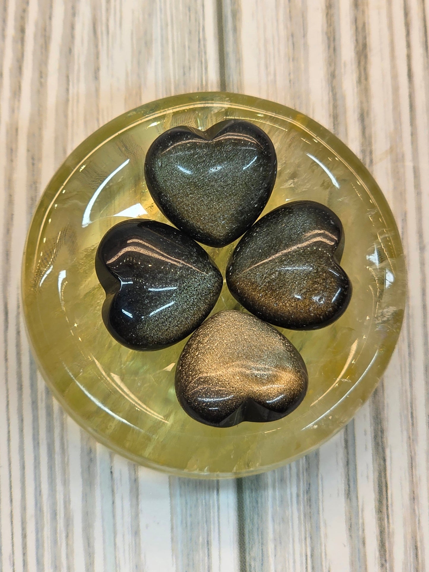 Golden Sheen Obsidian Heart