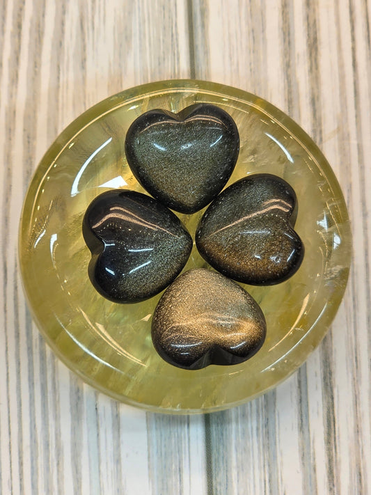 Golden Sheen Obsidian Heart