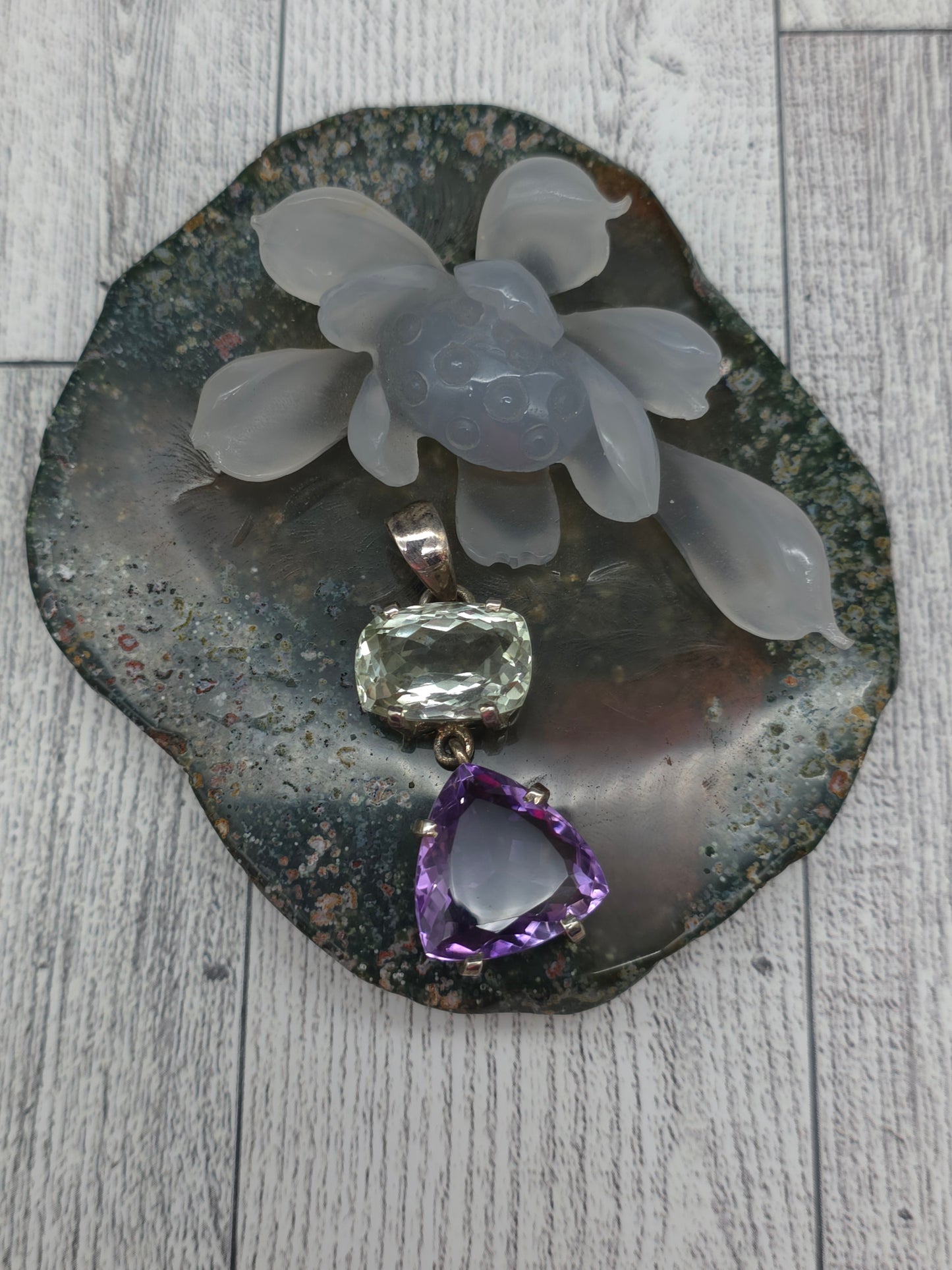 Prasiolite Amethyst Pendant