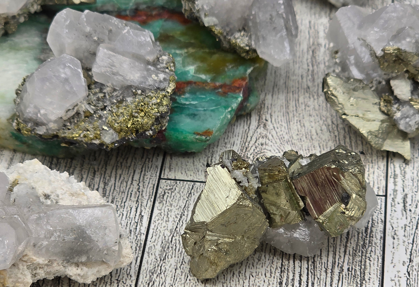 Calcite with Pyrite Specimen - detail shot