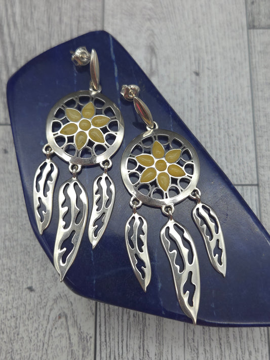 Royal Amber Dreamcatcher Earrings
