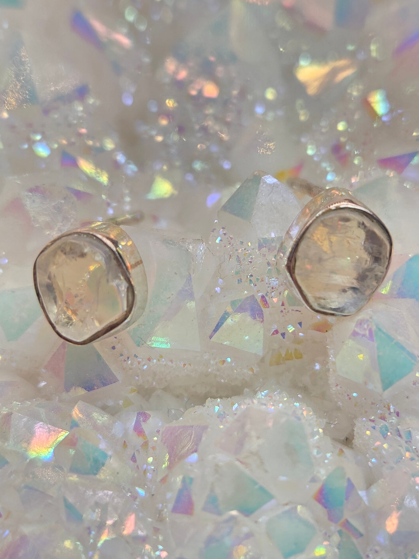 Moonstone Post Earrings