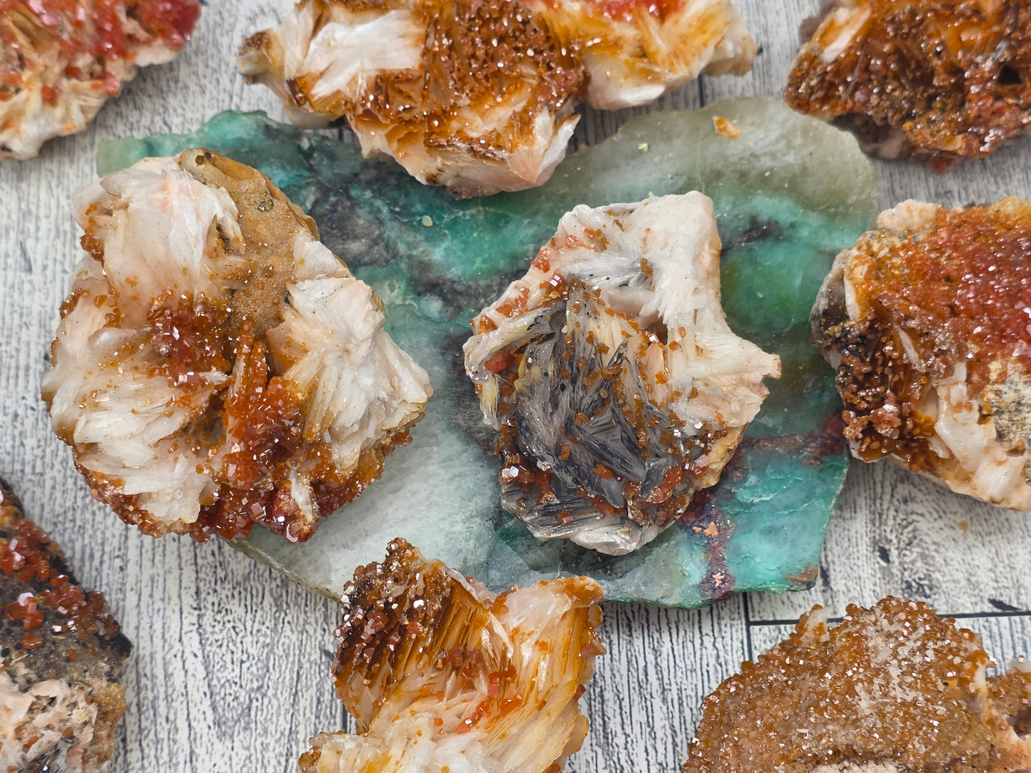 Vanadinite on Barite Specimen