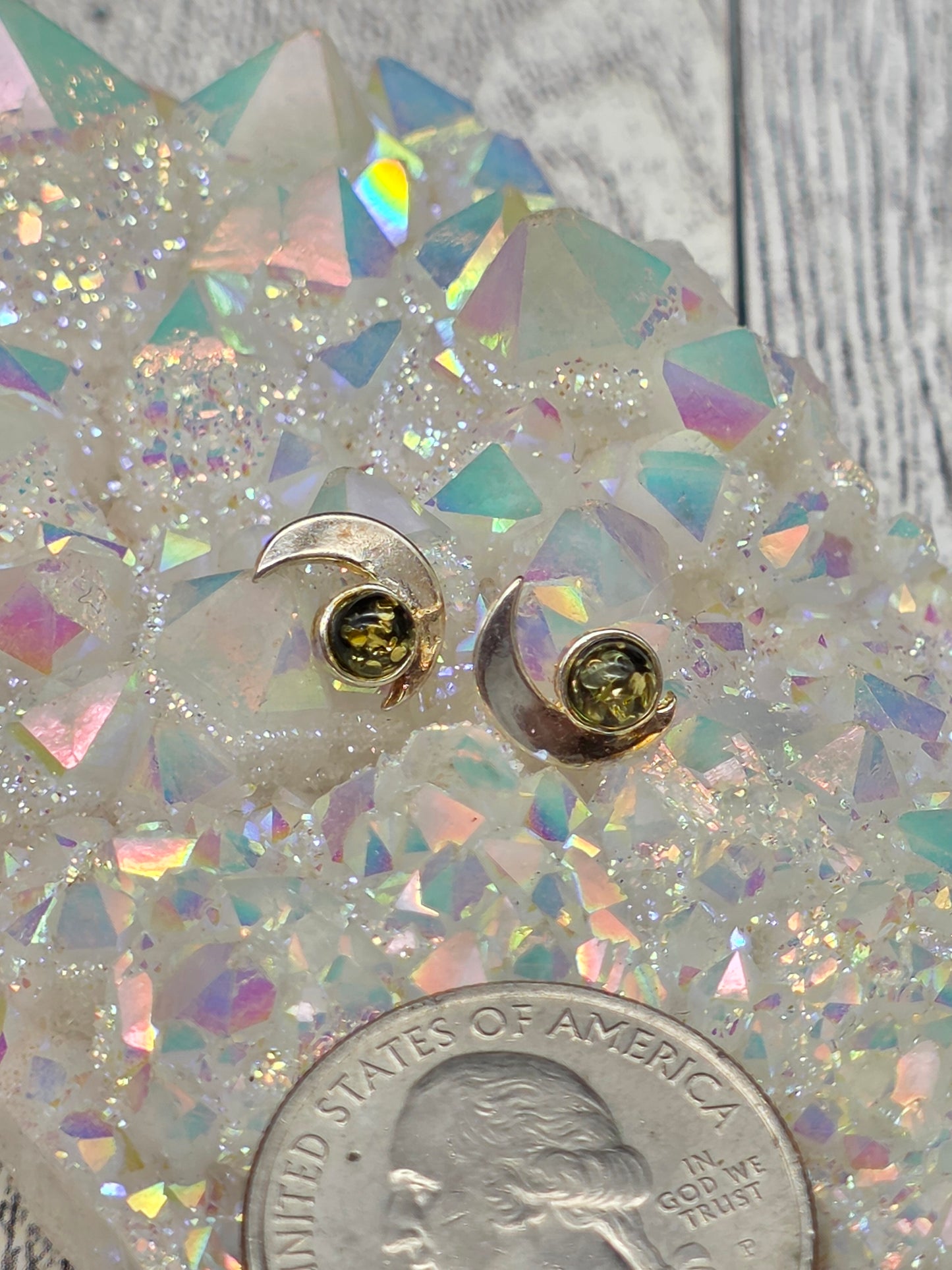 Amber Moon Post Earrings