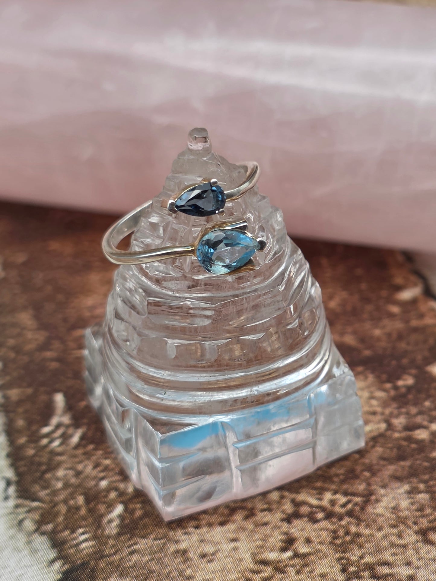 Swiss Blue & London Blue Topaz Sterling Silver Ring