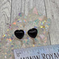 Obsidian Heart Earrings - alternate view