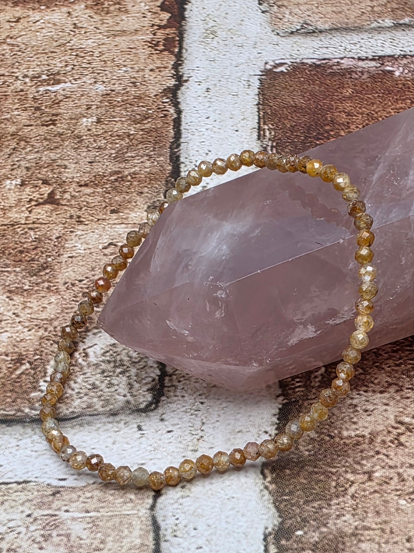 Faceted Yellow Sapphire Stretchy Bracelet