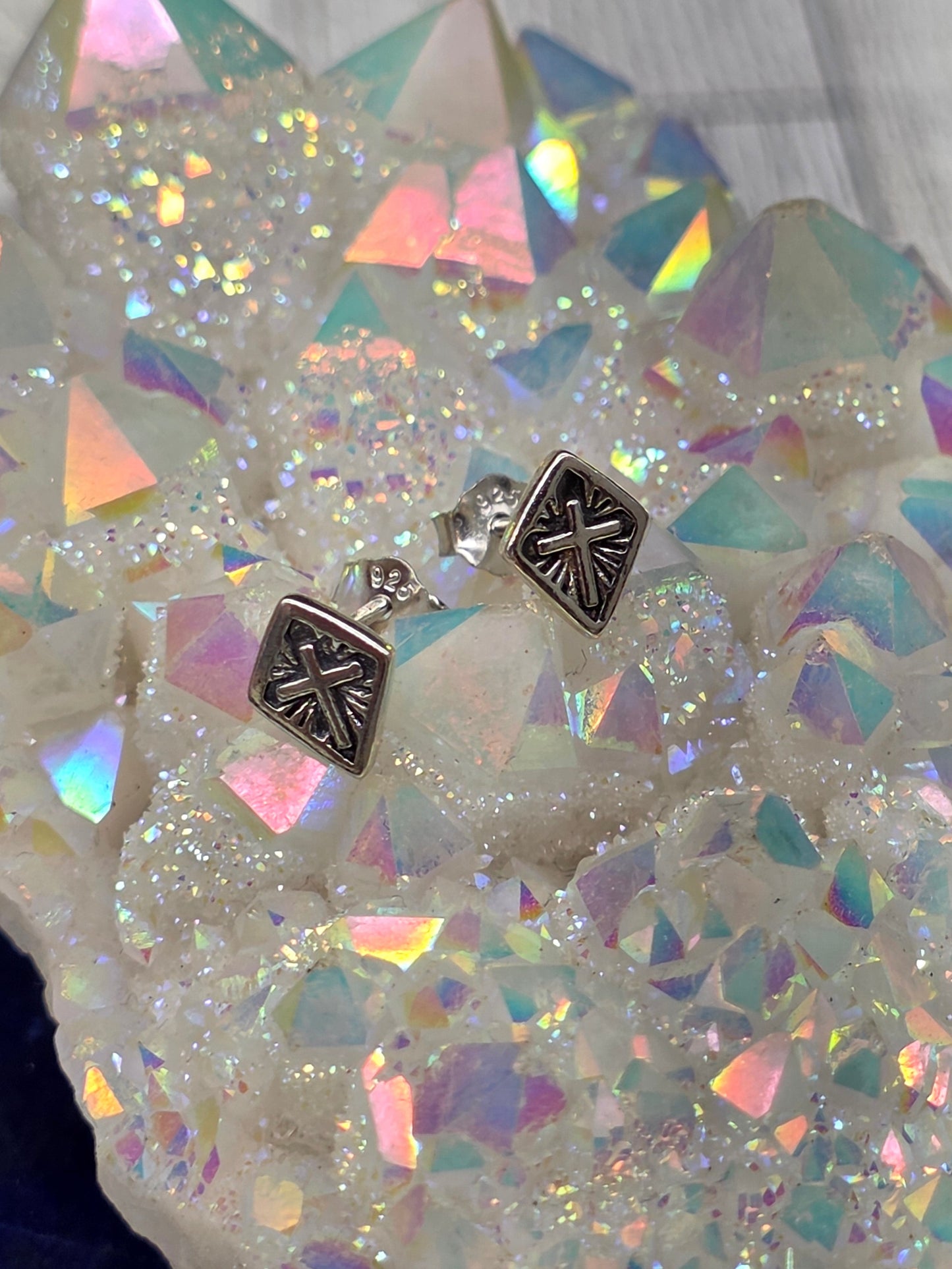 Sterling Silver Cross Post Earrings