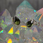 Faceted Moldavite Teardrop Post Earrings