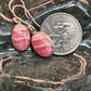 Rhodochrosite Hook Earrings - size reference