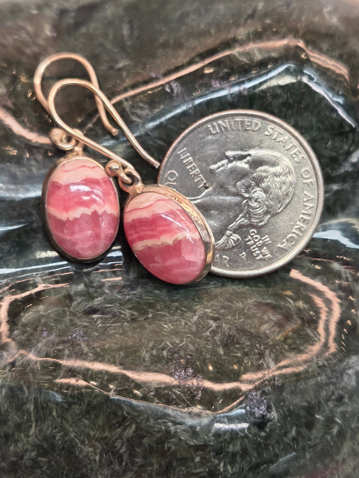 Rhodochrosite Hook Earrings