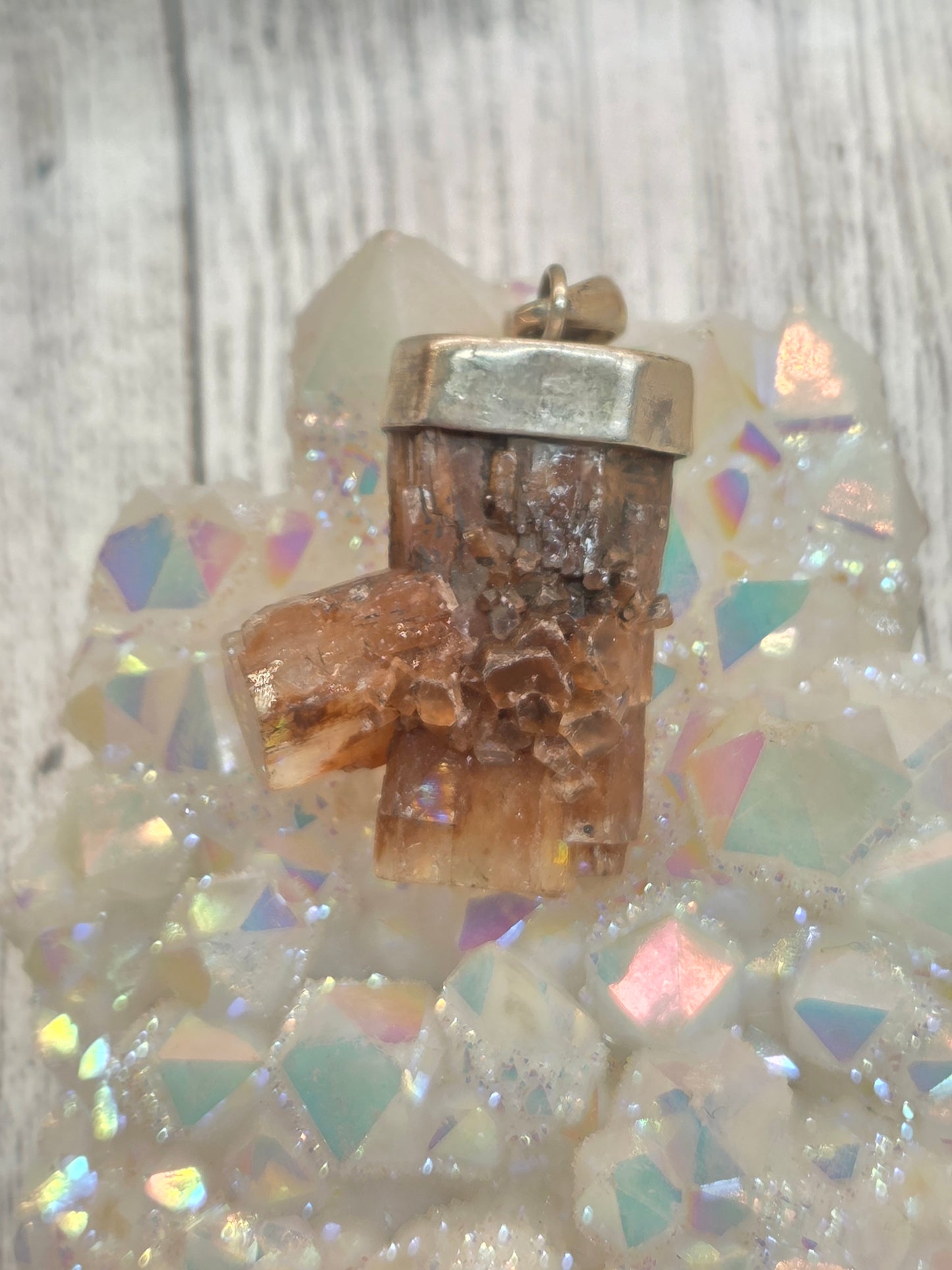 Aragonite Pendant in Sterling Silver
