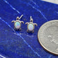 White Opal Turtle Post Earrings - alternate view