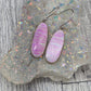 Pink Opal Oval Hook Earrings