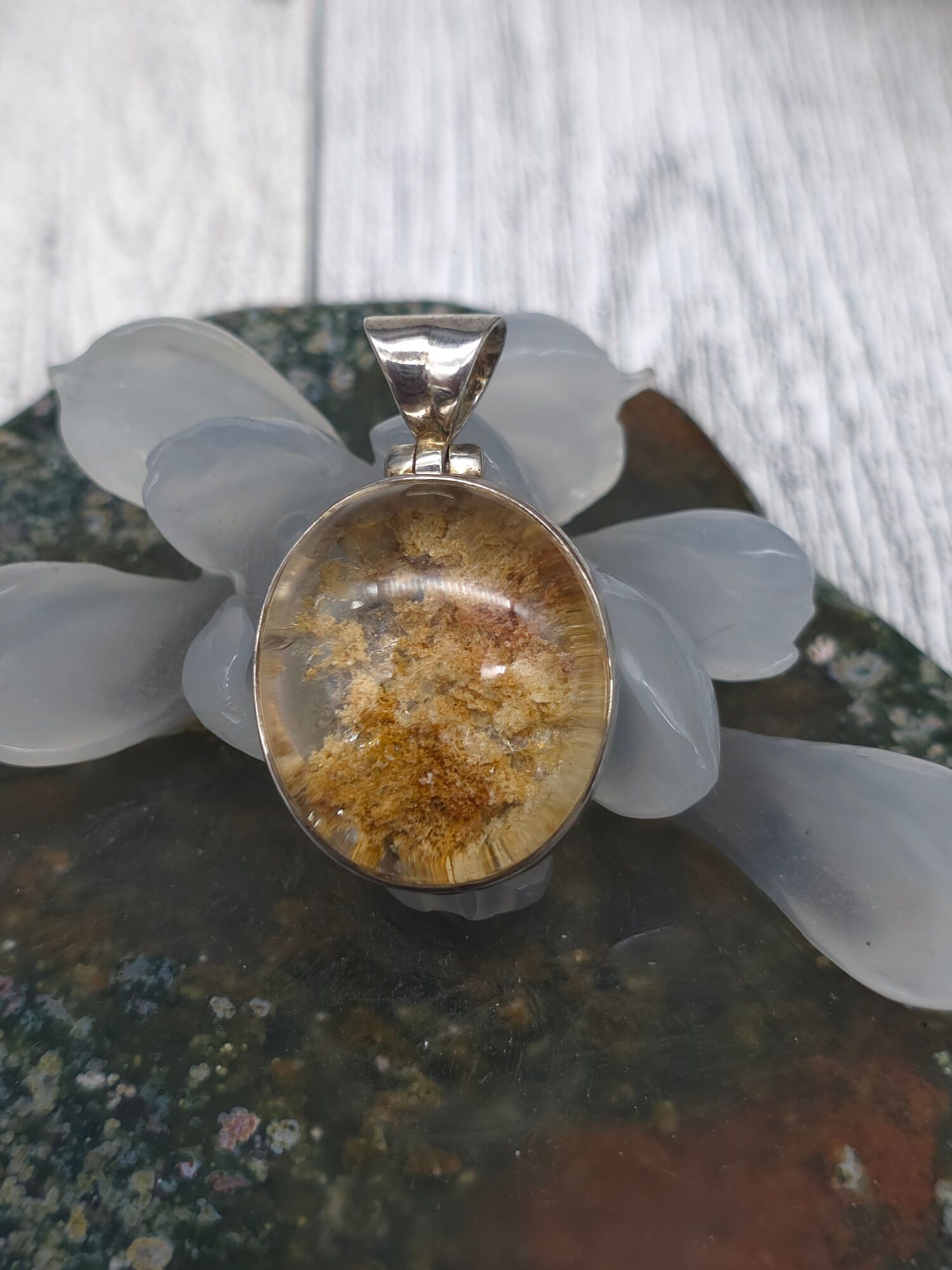 Garden Quartz Lodalite Pendant - alternate view