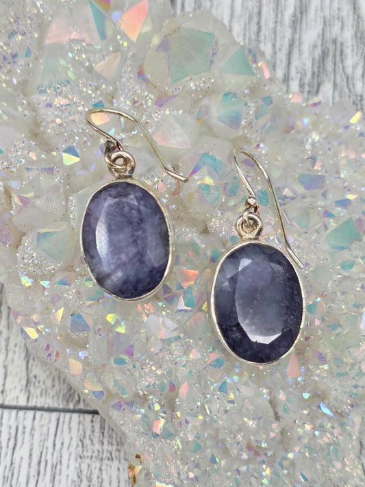 Large Sapphire Oval Earrings