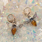 Baltic Amber Bee Hook Earrings
