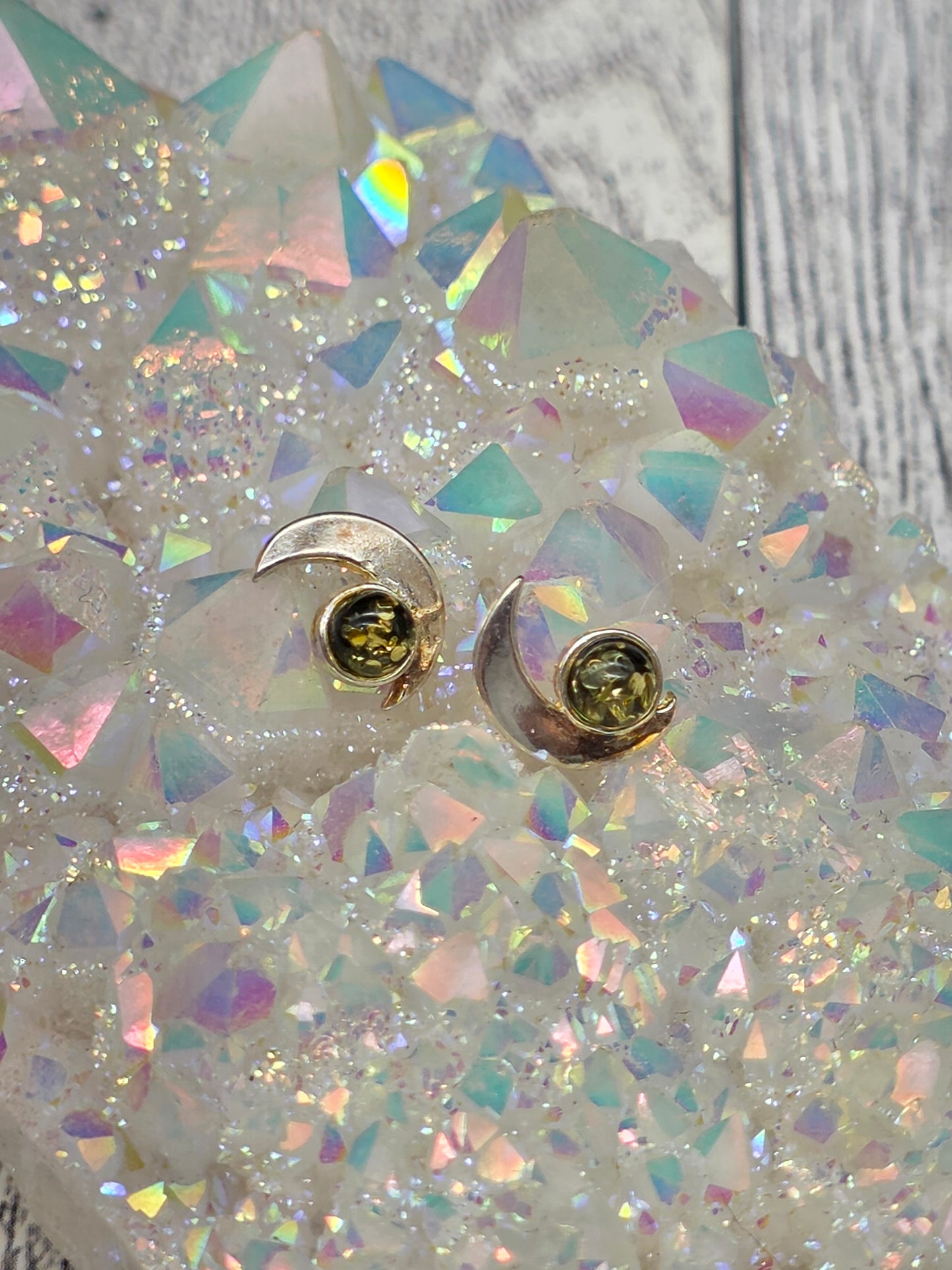 Amber Moon Post Earrings