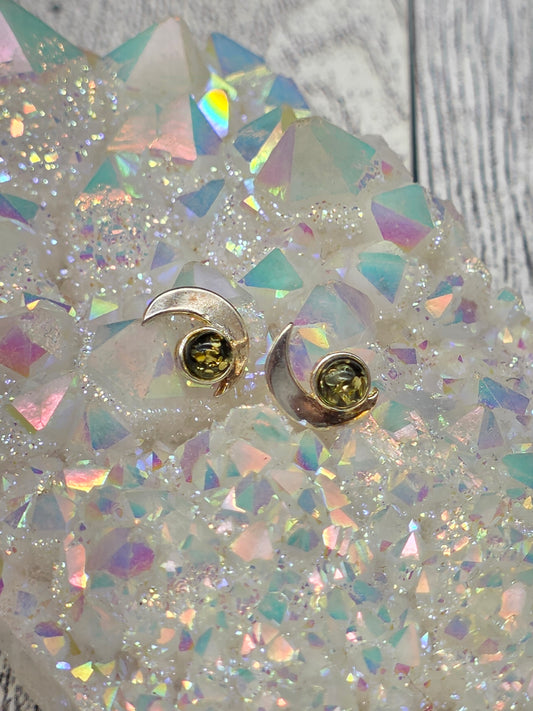 Amber Moon Post Earrings