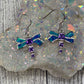 Blue Opal Amethyst Dragonfly Earrings
