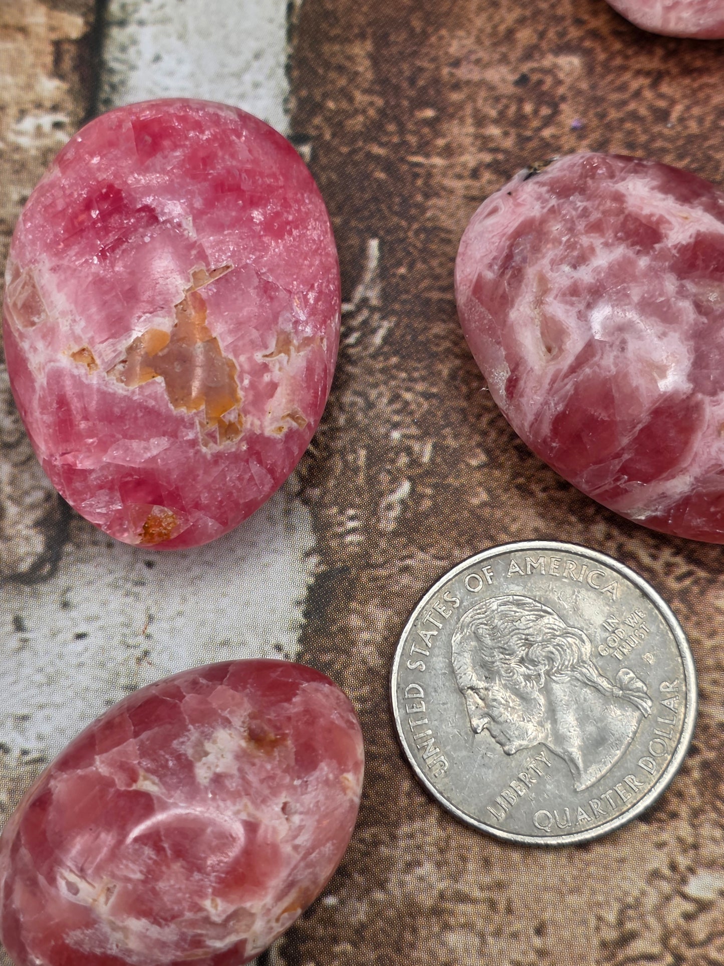 Rhodochrosite Palm Stone