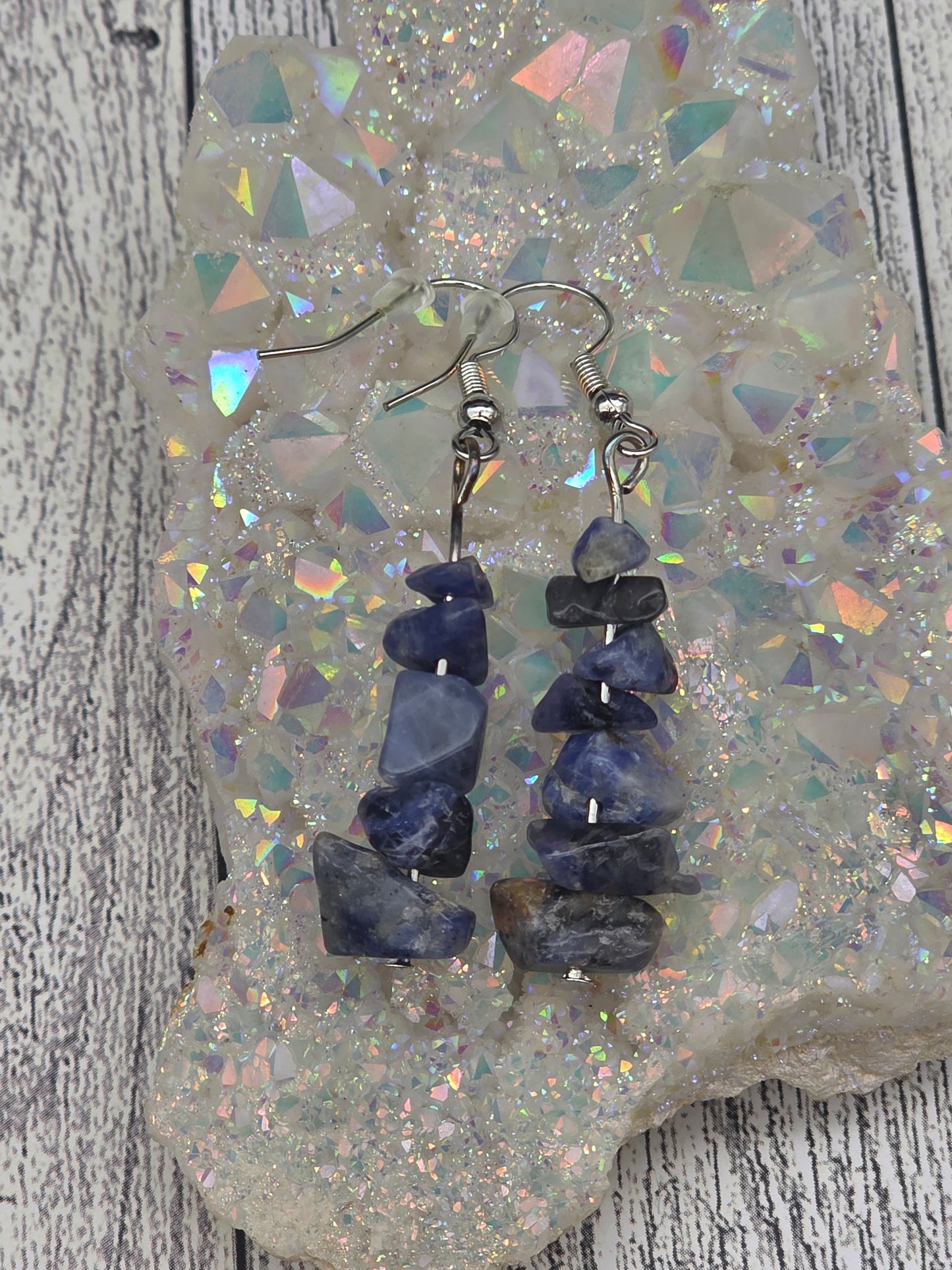 Crystal Chip Hook Earrings