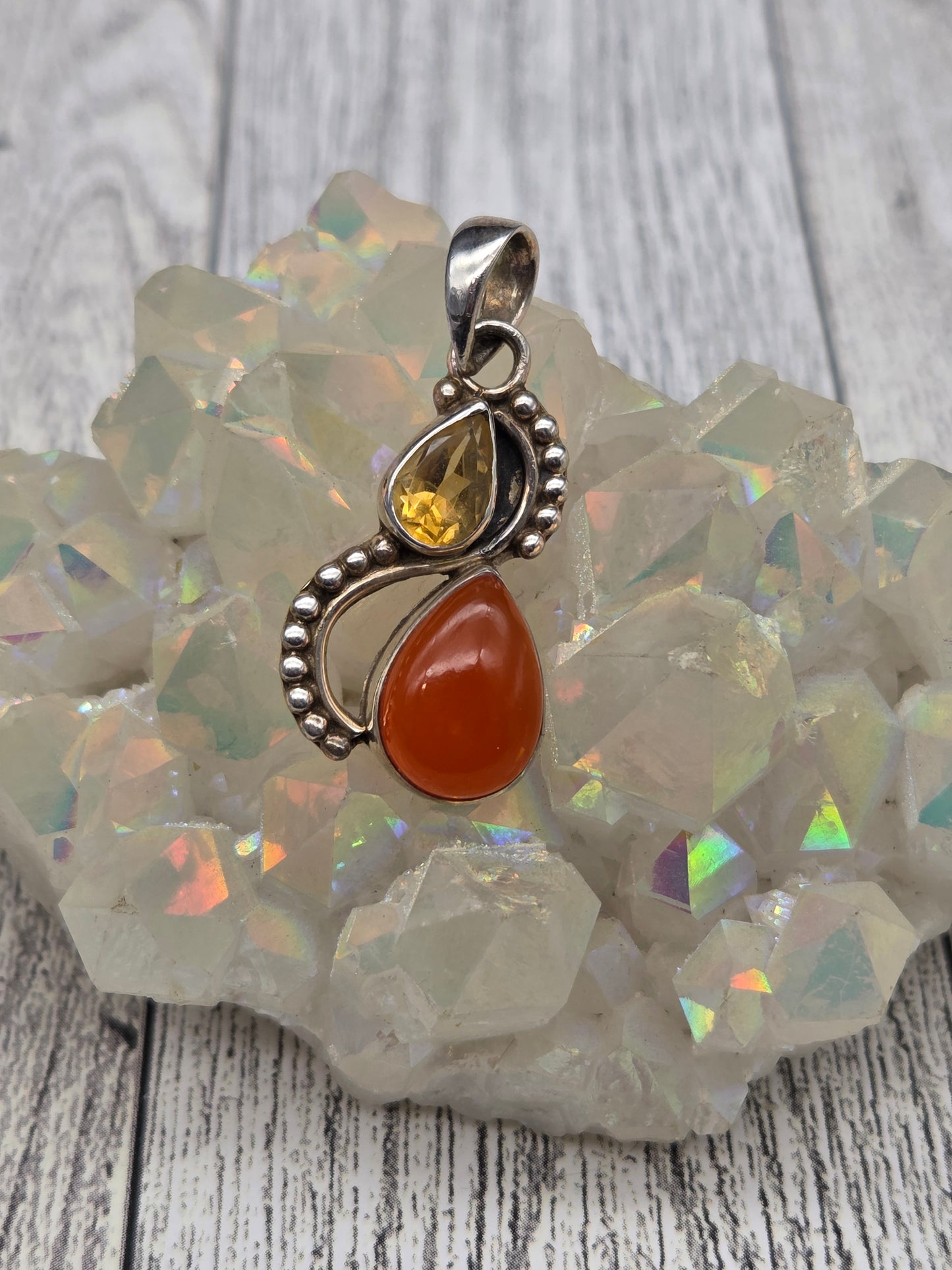 Citrine and Carnelian Pendant