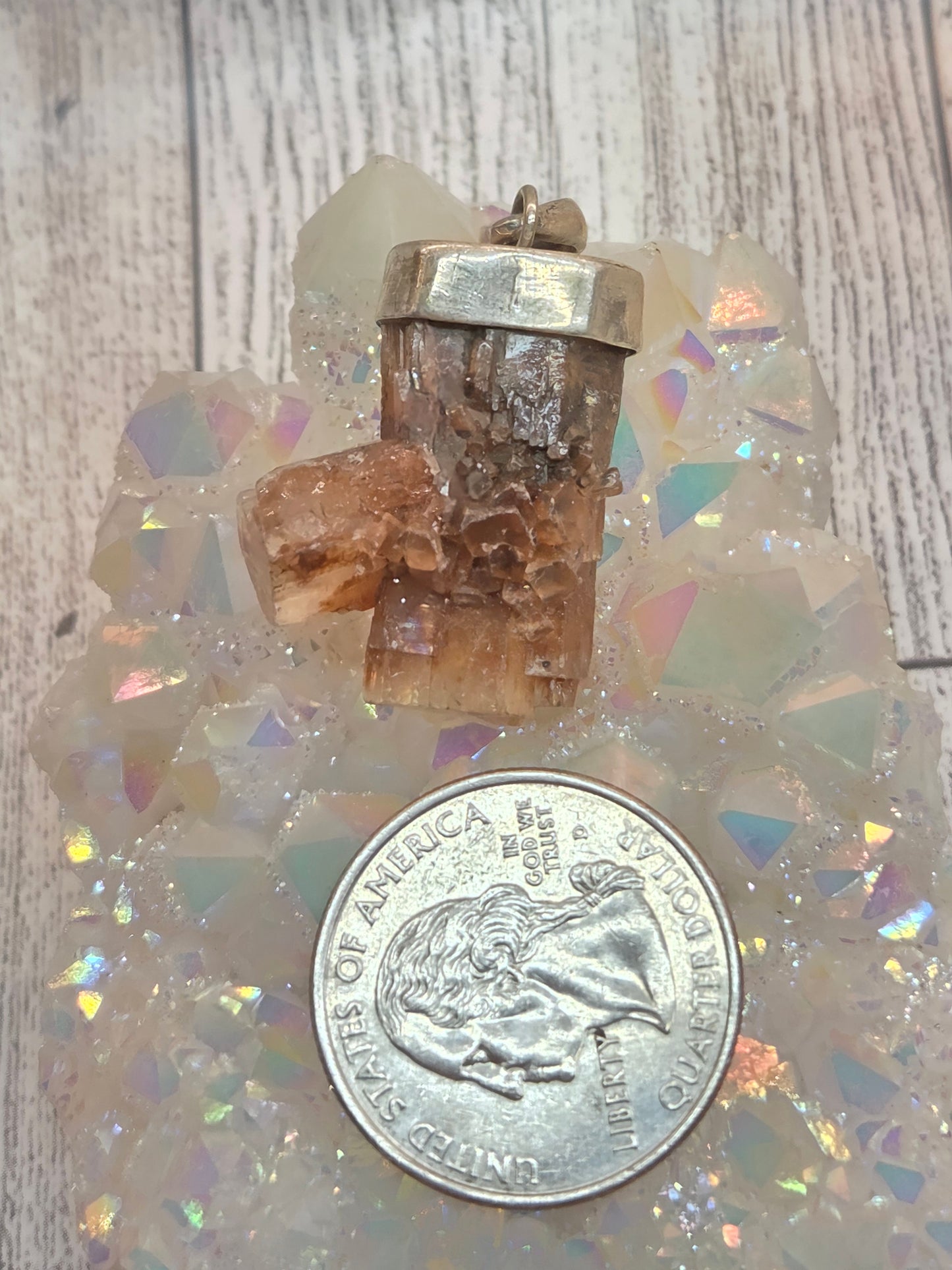 Aragonite Pendant in Sterling Silver