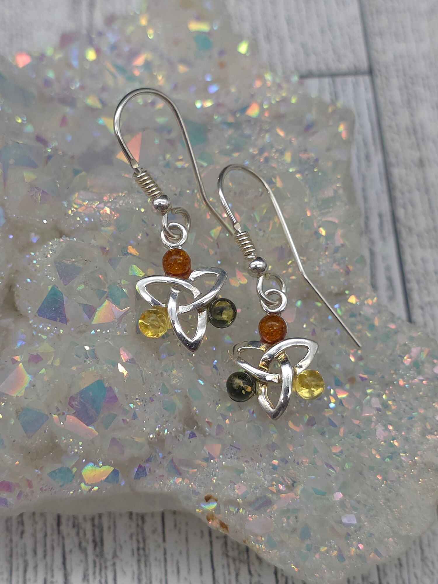 Celtic Knot Amber Earrings