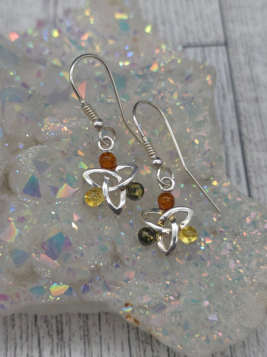 Celtic Knot Amber Earrings