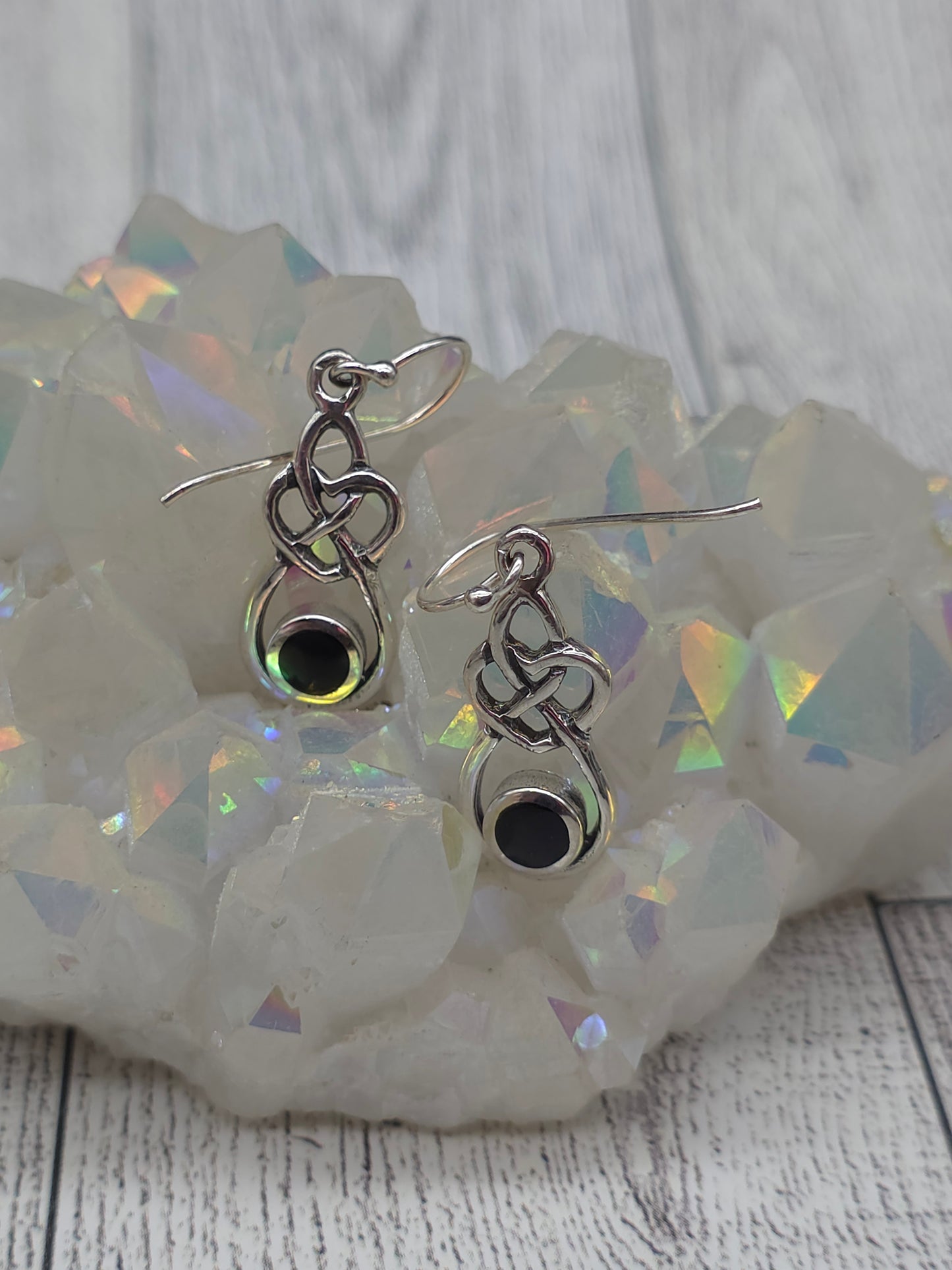 Obsidian Celtic Knot Earrings