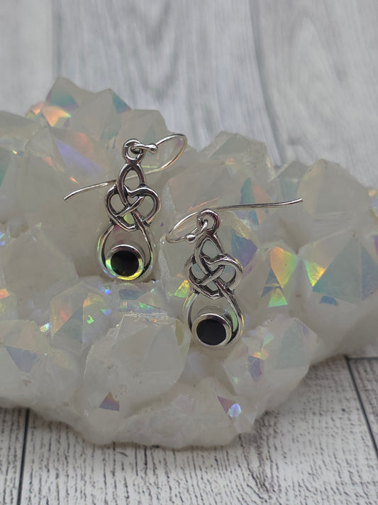Obsidian Celtic Knot Earrings