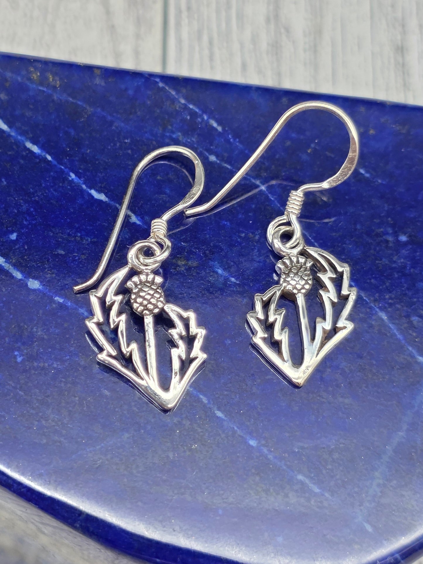 Sterling Silver Thistle Hook Earrings