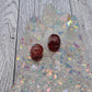 Oval Crystal Earrings - detail shot