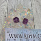 Crystal Cube Earrings - size reference