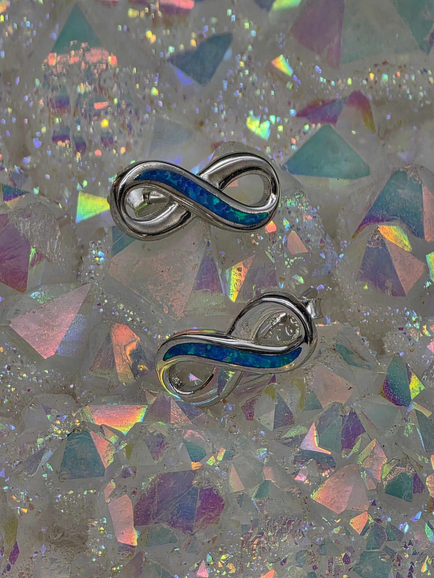 Opal Infinity Post Earrings - alternate view