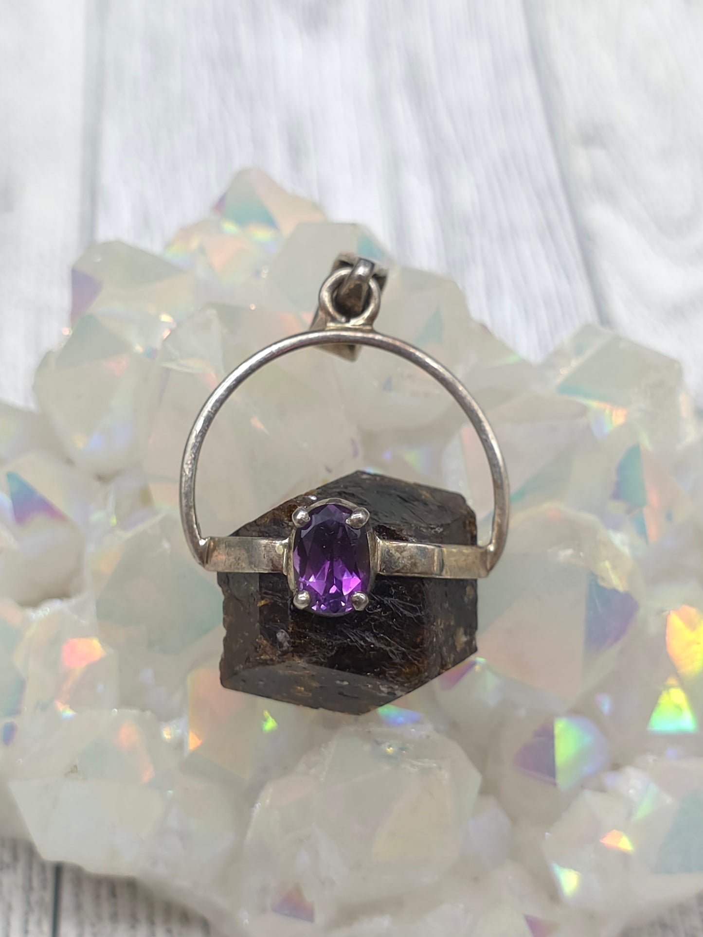 Brown Tourmaline Amethyst Pendant
