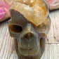 Dark Gray Agate Druzy Skull