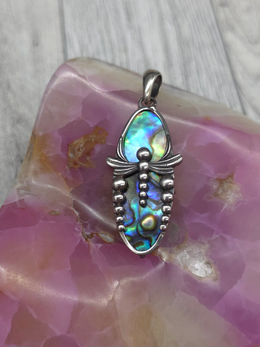 Abalone Dragonfly Pendant